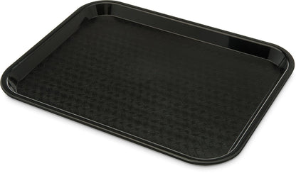 Carlisle Bandeja de Plástico para Cafetería, Antideslizante - Negro - - 13.9" x 10.8" x 0.8" - Cafe®