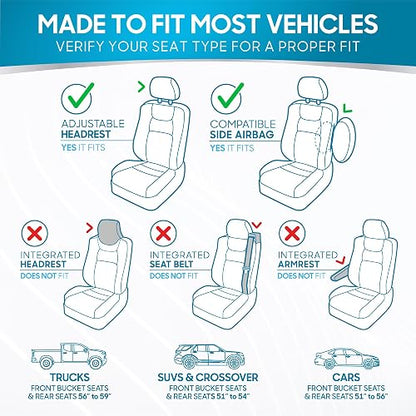 BDK PolyPro Juego Completo de Fundas para Asiento, Banco Dividido Delantero y Trasero, Menta/Negro