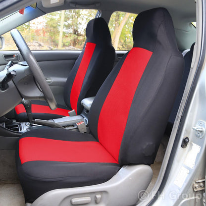 FH GROUP FB102RED102 Red Classic Cloth 3D Air Mesh Front Set Bucket Auto Seat Cover, Set of 2