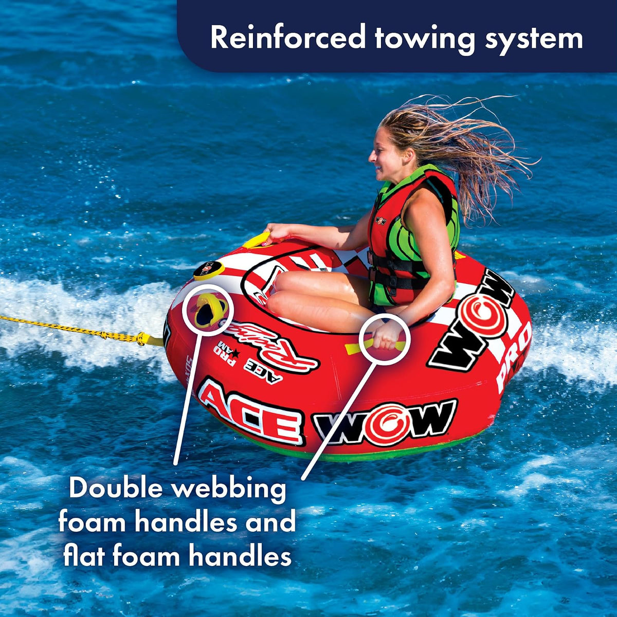 WOW Sports WOW World of Watersports, 15-1120, Ace Racing Towable, Ski Tube, 1 Person