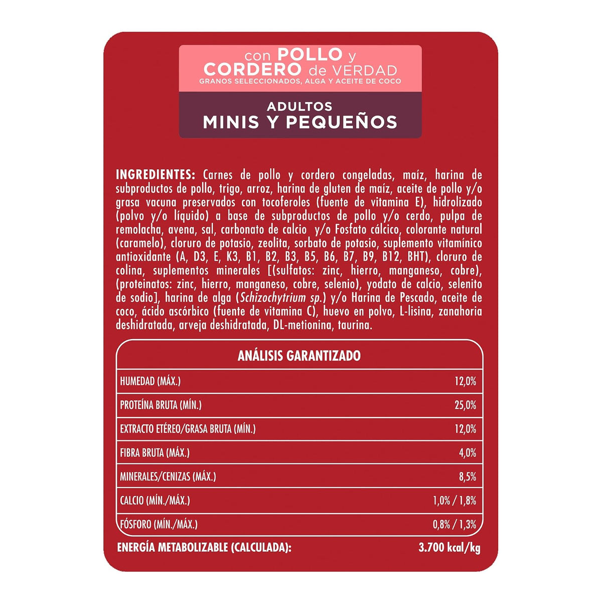 Purina One Adulto Raza Minis y Pequeños Sabor Pollo y Cordero 3.5Kg