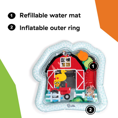 Baby Einstein Tapete de Agua de Granja para Bebé, 6 Formas flotantes para Causa y Efecto, multisensorial, Unisex, Rojo, de 0 a 36 Meses