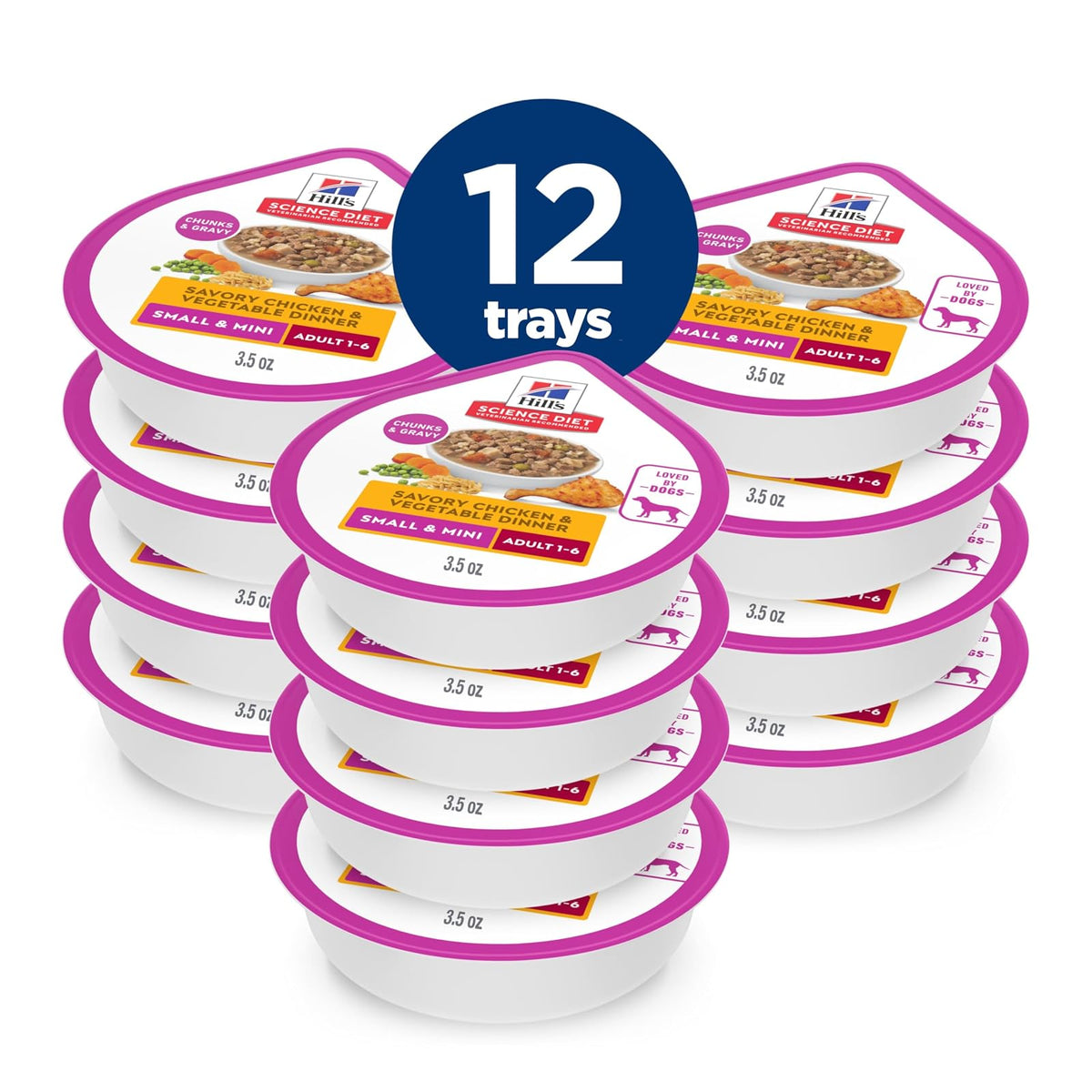 Hill's Science Diet Small Mini Alimento Húmedo para Perro Adulto 12Pack 99G | Alimento húmedo Hill's para perro, pollo real, razas pequeñas, digestión saludable, sistema inmunológico fuerte