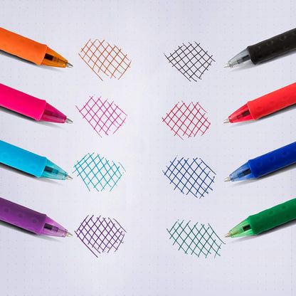 Pentel R.S.V.P. RT Colors New Retractable Ballpoint Pen, Medium Line, Assorted Ink Colors, Pack of 8 ()