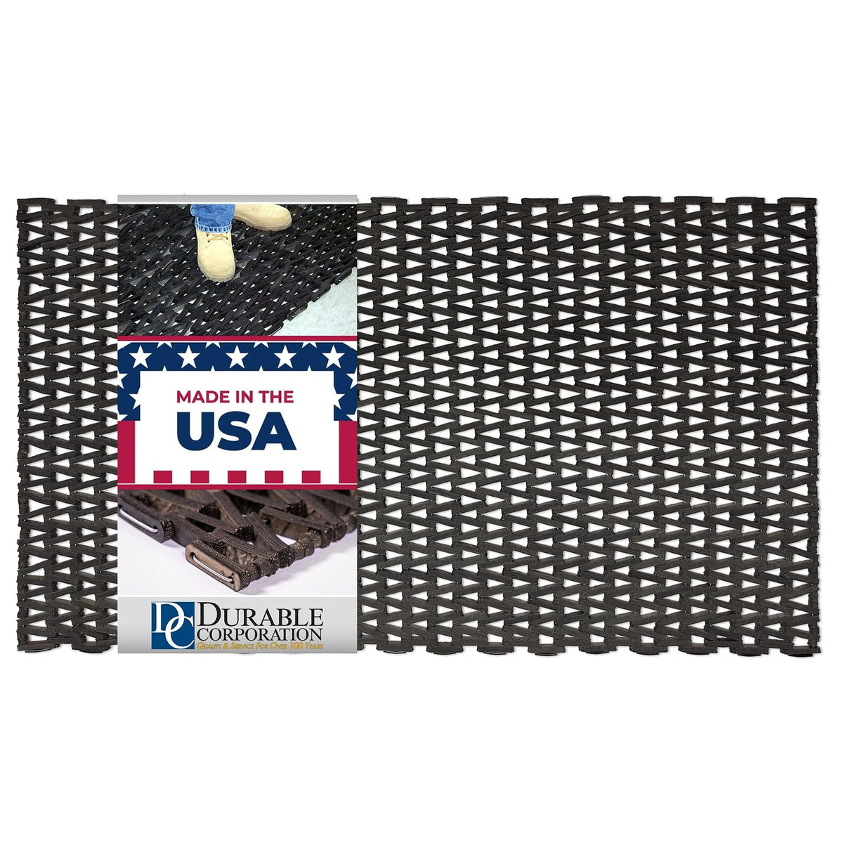 Durable Durite Tapete de Entrada para Exterior, Hule Reciclado 20x30" - 152.4L x 91.4An x 1.6E cm