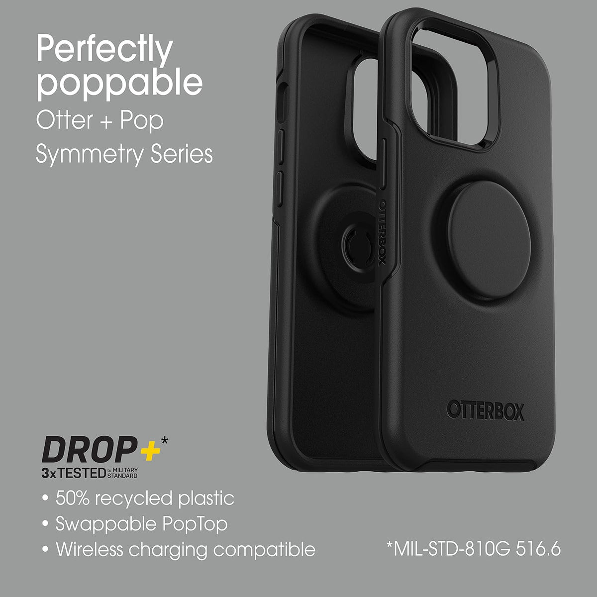 OtterBox Otter + POP Symmetry Clear Series Funda para iPhone 13 Pro - Limelight (transparente/verde)
