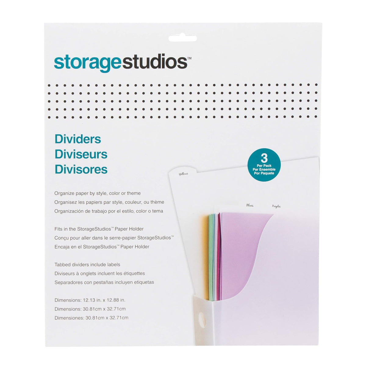 ADVANTUS CORPORATION Storage Studios - Soporte para Papel (3 Compartimentos, fácil Acceso), Divisores, Blanco, 1