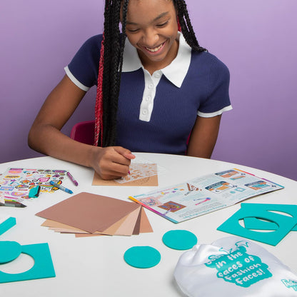 PlayMonster Fashion Faces Kit de Diseño de Moda | Artes y manualidades, niños de 6 años en adelante, incluye placas de frotamiento