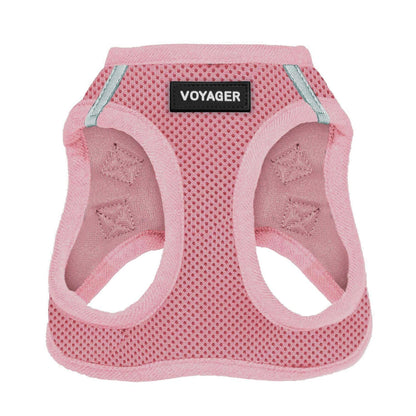 Best Pet Supplies Arnés Voyager Step-In Air para Perro, Todo Clima - M (Chest: 16 - 18") - Color rosa a juego.