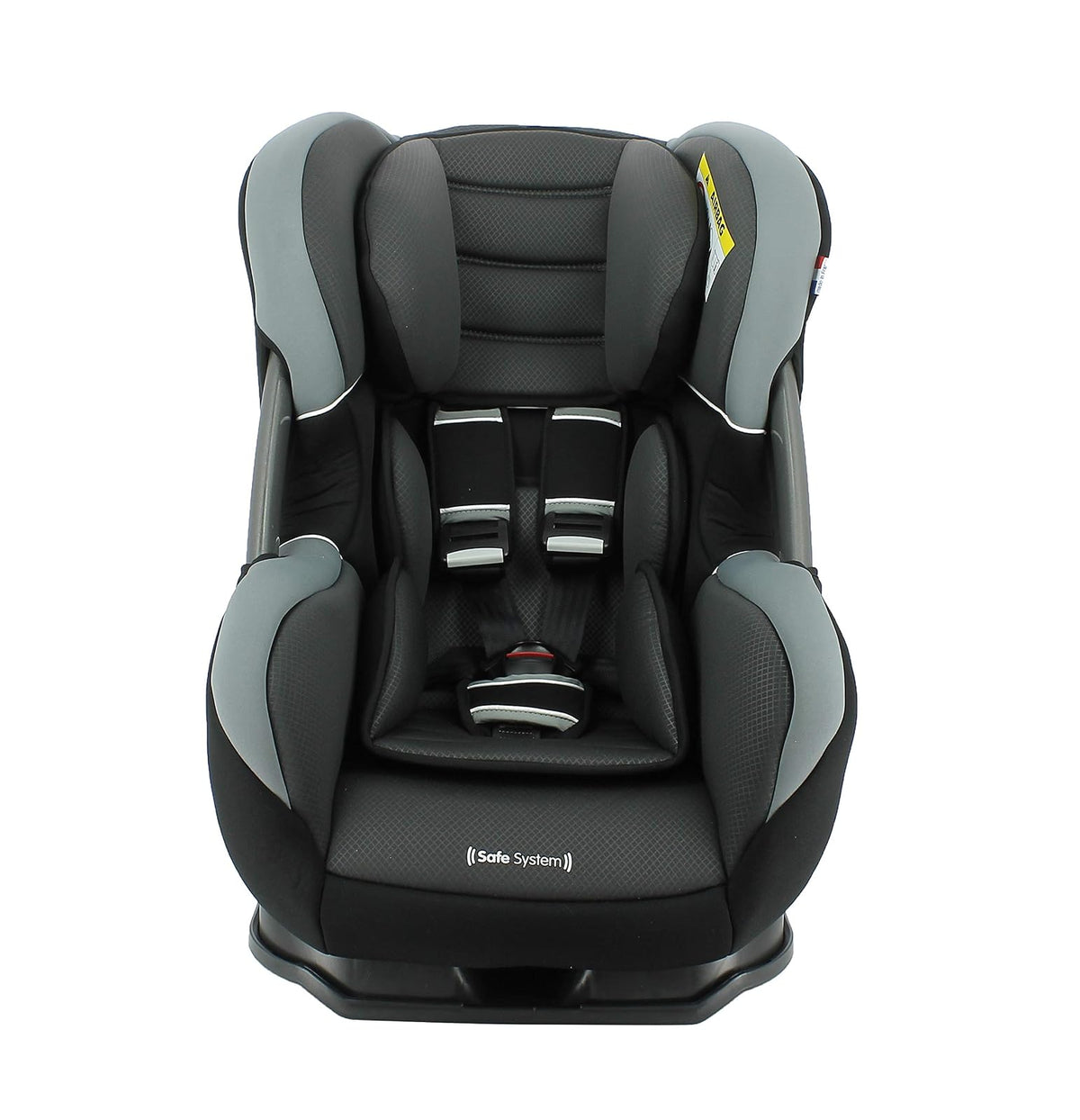 Safe System PRIMO Autoasiento Grupo 0/1/2 (0-25Kg) - Made in France - Respaldo de carretera 0-10Kg - Inclinable - Nero