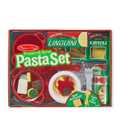 Melissa & Doug Pasta para Preparar y Servir, Juego de Imitación, Juego de Cocina en Fieltro, Fácil de Usar (más de 50 Piezas)