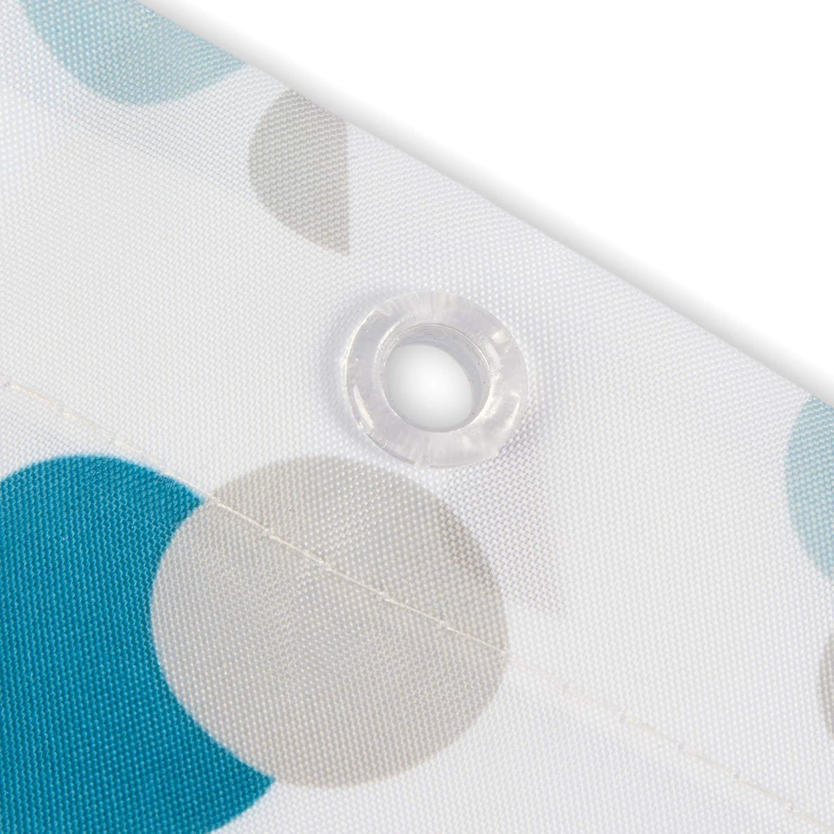 RAYEN | Cortinas de baño | Cortina de Ducha o bañera | Impermeable | Poliéster | Secado rápido | Opaco Anillos de PVC | Incluye 12 Ganchos | 180 x 200 cm | Blanco con Lunares Azules