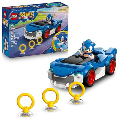 LEGO Sonic The Hedgehog Sonic: Speedster Lightning – Juguete de Construcción de Auto de Carreras – Vehículo con Minifigura de Sonic para Niños y Niñas de 7 Años o Más – 77117
