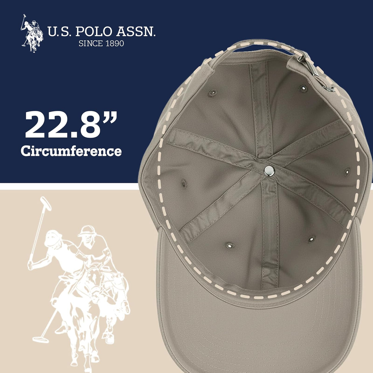 U.S. Polo Assn. Gorro de béisbol pequeño con Logotipo de Pony, 100% algodón, Gorra Ajustable