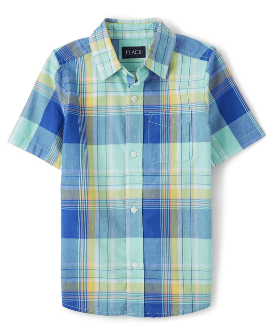 The Children's Place Camisa de Manga Corta con Botones Camisa Abotonada para Niños