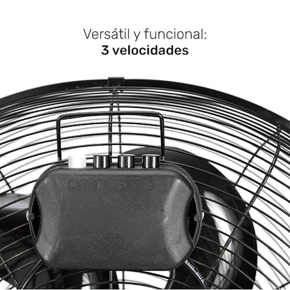 TAURUS FLASH | Circulador de Aire Metálico Industrial 20” | Motor Industrial Potente | 6 Aspas Aerodinámicas Alto Flujo y Bajo Ruido | Reja Metálica | Piso y Pared | 3 Velocidades | Garantía 5 Años