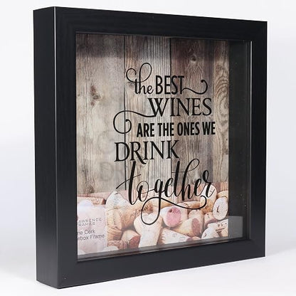 Lawrence Frames - Soporte de corcho Shadow Box para vino, 10 x 10, negro
