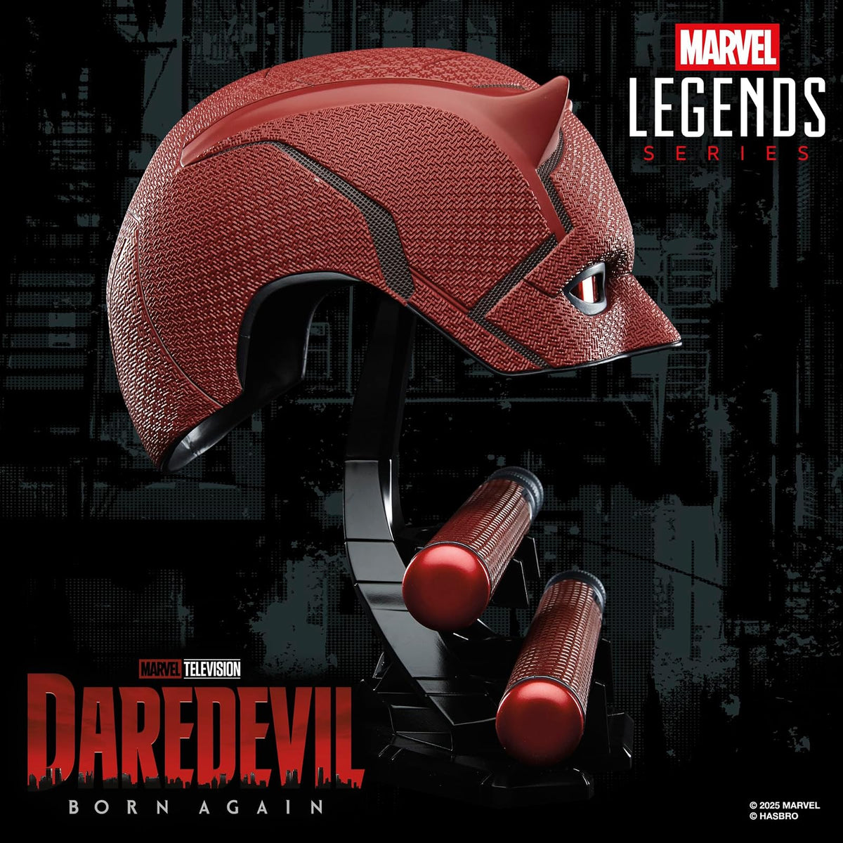 Marvel Legends Series, Daredevil: Born Again, Mascara Premium para Juego de rol y bastón de Combate