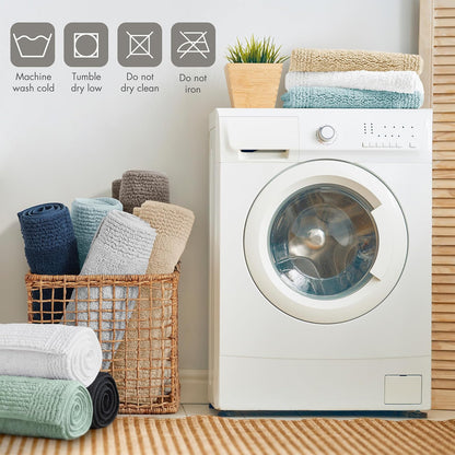 Madison Park Splendor Alfombra de baño reversible 100% algodón, 3000 g/m², lujosa alfombra de baño de felpa de pelo medio, absorbente, de secado rápido, decoración de cuarto de ducha, 24 x 44 pulgadas