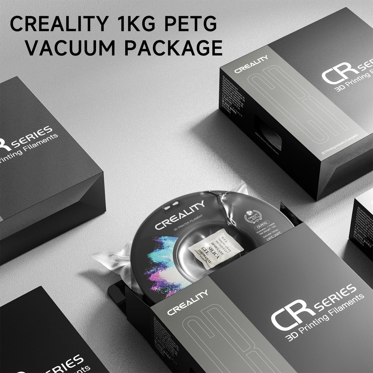 CREALITY - Filamento PETG de 1,75 mm, 1 kg, negro, apto para impresoras 3D Ender, Bambu Lab, Anycubic, ELEGOO FDM
