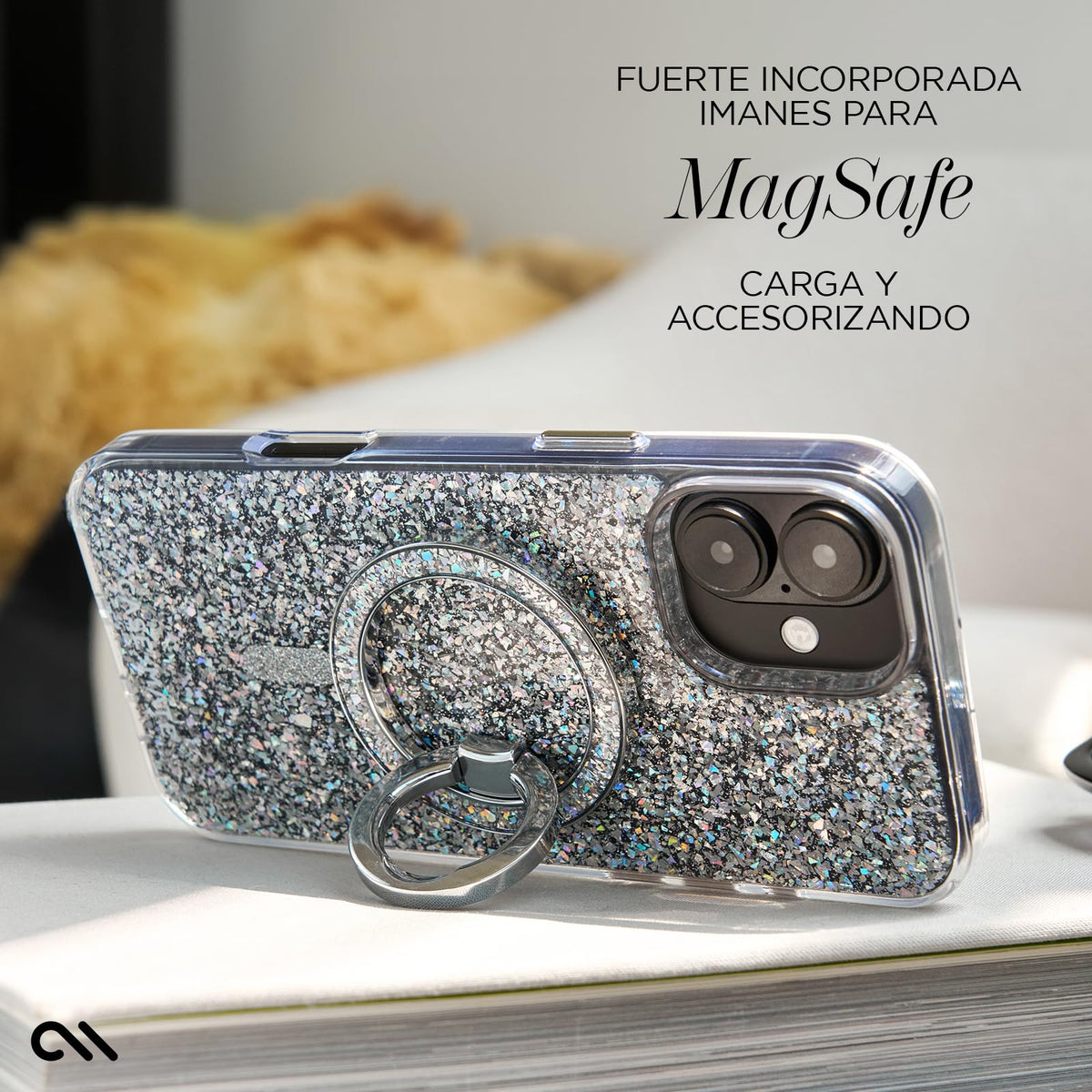 Case-Mate Funda magnética Brillante para iPhone 16 Plus Compatible con MagSafe, protección contra caídas de 12 pies - Twinkle Disco