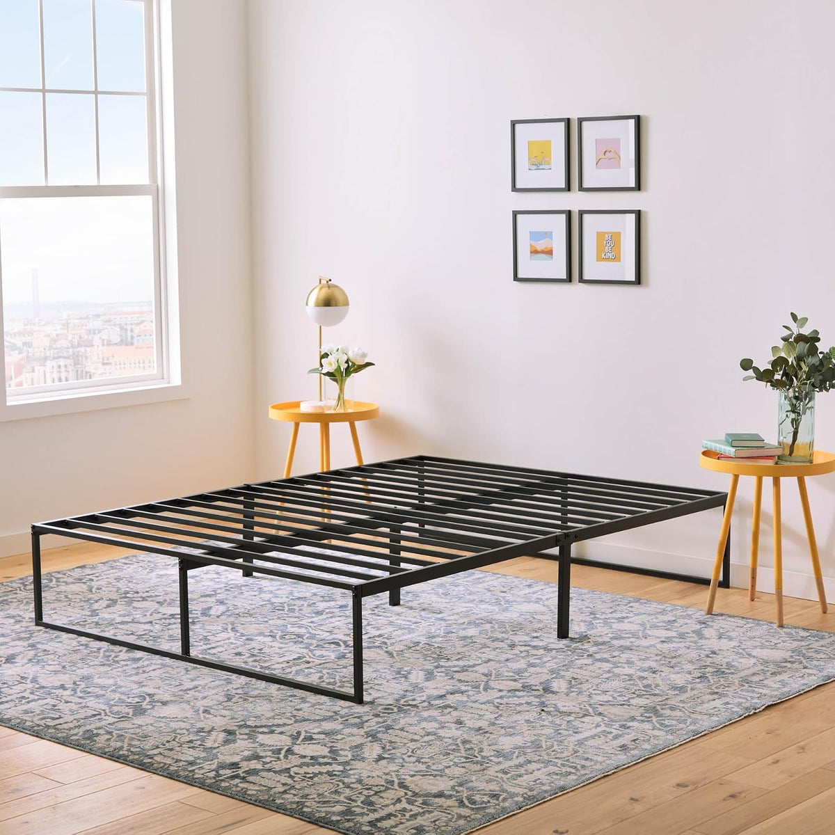 Linenspa Base de Cama Metálica con Almacenamiento - US Twin - 99 x 190 cm - Moderno