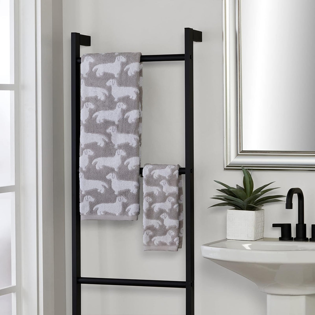 SKL Home by Saturday Knight Ltd. - Toalla de Mano para Perro, 2 Piezas, Color Gris
