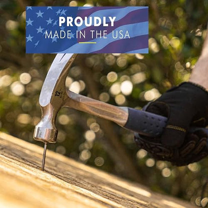 Estwing E3-12S 12 oz Straight Claw Hammer with Smooth Face & Shock Reduction Grip