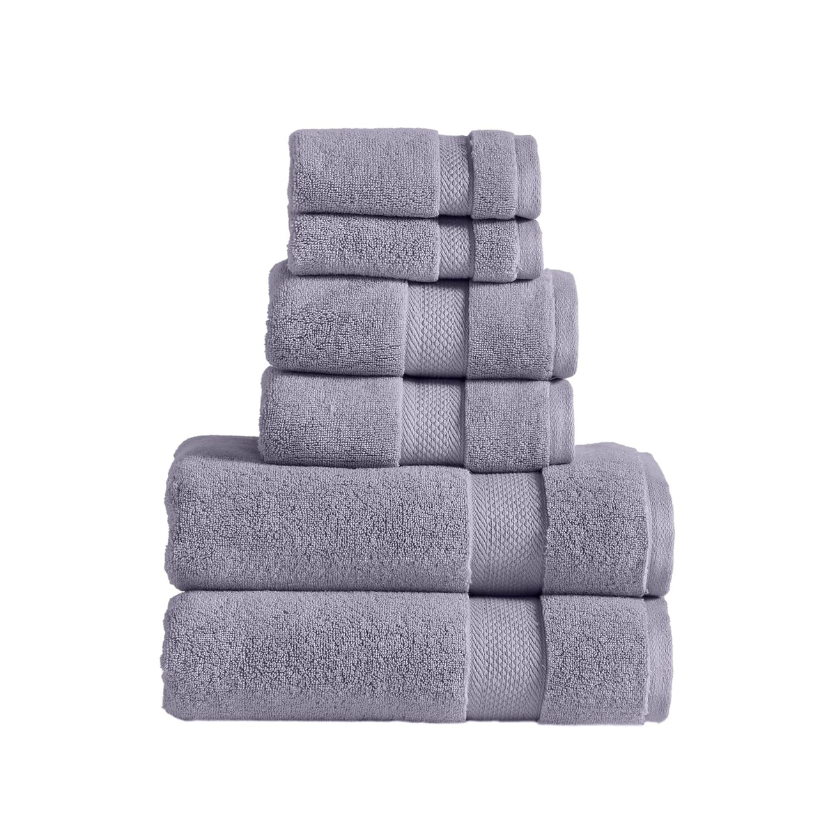 Modern Threads - Juego de Toallas de Secado rápido de 6 Piezas, Felpa y Ultra Absorbente para una Experiencia Similar al SPA, Color Lila