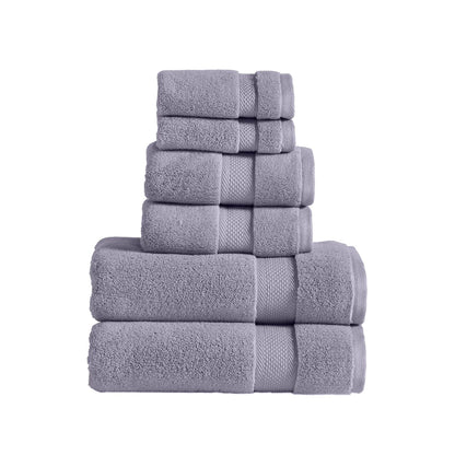 Modern Threads - Juego de Toallas de Secado rápido de 6 Piezas, Felpa y Ultra Absorbente para una Experiencia Similar al SPA, Color Lila