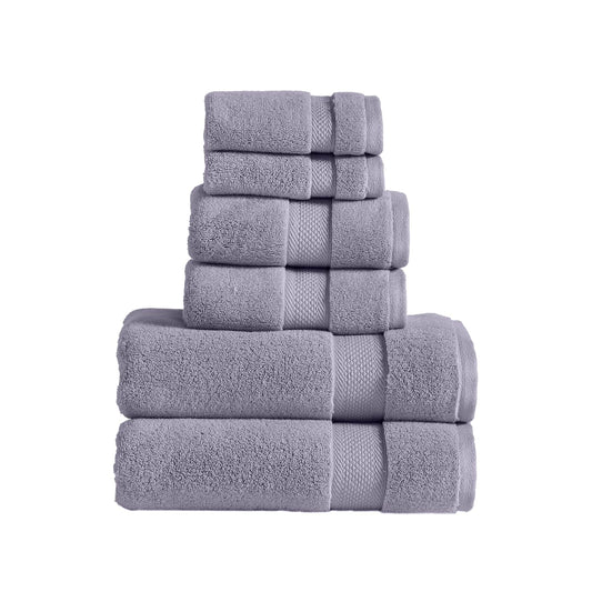 Modern Threads - Juego de Toallas de Secado rápido de 6 Piezas, Felpa y Ultra Absorbente para una Experiencia Similar al SPA, Color Lila