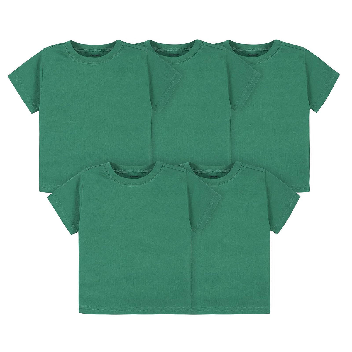 Gerber Paquete de 5 Camisetas de Manga Corta para niños pequeños, 160 g/m² Camisa para bebés Unisex
