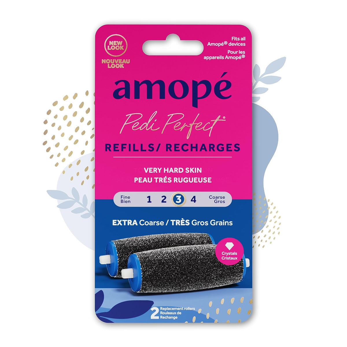 Amope Pedi Perfect Electronic Foot File Refills, Extra Coarse (Pack of 2)