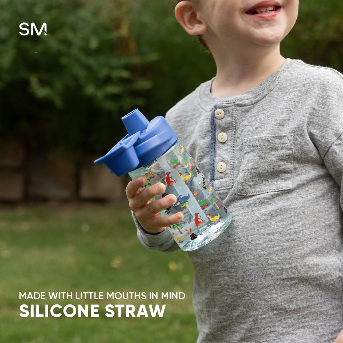Simple Modern - Botella de agua de plástico Tritan Summit para niños, diseño de punto Disney de 12 onzas, sin BPA, con tapa cubierta a prueba de fugas, para niñas, niños y niños pequeños, puntada