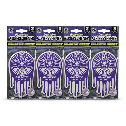 Chemical Guys Ambientador Colgante, Aroma galáctico, Ideal para Automóviles, Camiones, todoterrenos, caravanas, Casas, garajes, Espacios de Trabajo, dormitorios y más, Pack de 12 Unidades