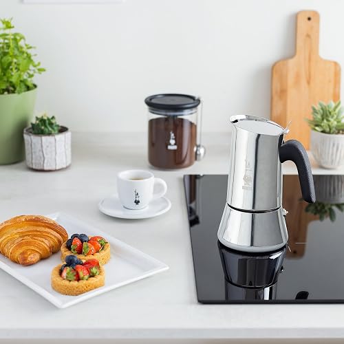 Bialetti - New Venus, Cafetera espresso de acero inoxidable, apta para todo tipo de fuegos, 4 tazas (5,7 oz), aluminio, plata