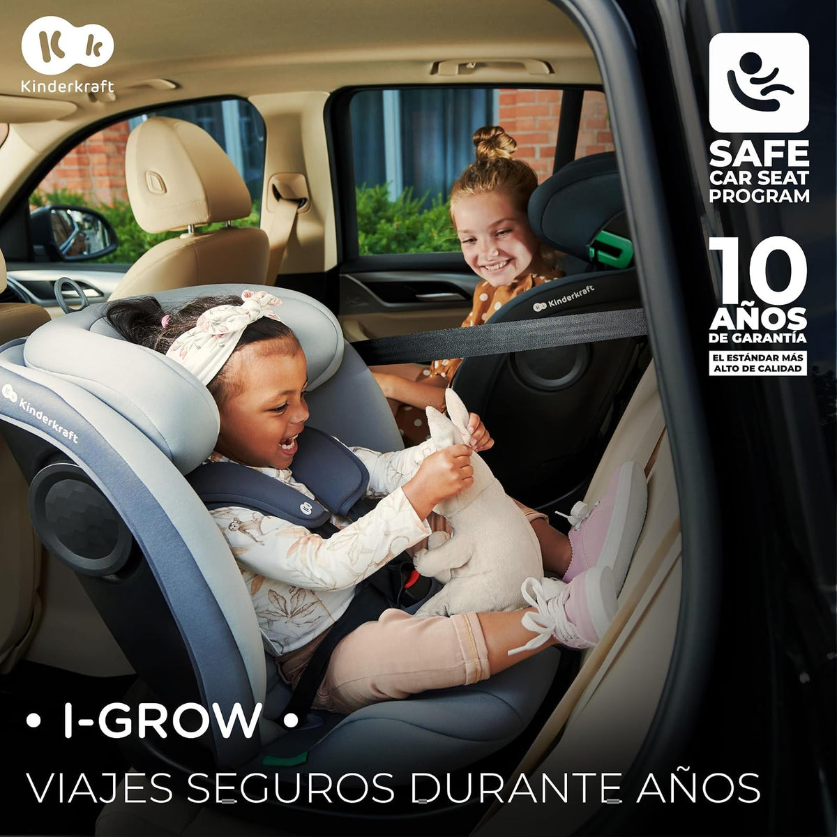 Kinderkraft I-GROW Autoasiento, I-SIZE 40-150 cm, Isofix, Silla automóvil bebé, Asiento infantiles, para niños, Ajustable, Sillade, RWF, FWF, Asiento de automóvil, 360º, Grupo 0+/1/2/3, 0-36 kg, Negro