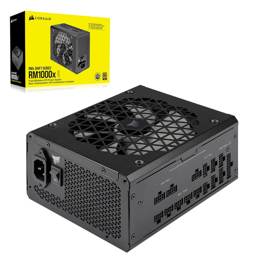 Corsair RM1000x Shift Fuente de alimentación Totalmente Modular - Compatible con ATX 3.1 y PCIe 5.1 - Modo Ventilador Cero RPM - Condensadores a 105°C - Eficiencia 80 Plus Gold - Negro
