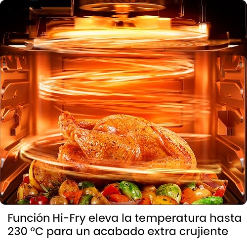 Chefman Freidora de aire 6 en 1 multifuncional XL de 13 cuartos, Asador, Deshidratador de alimentos, Horno de convección, Controles de pantalla táctil, Puerta con ventana - Acero inoxidable