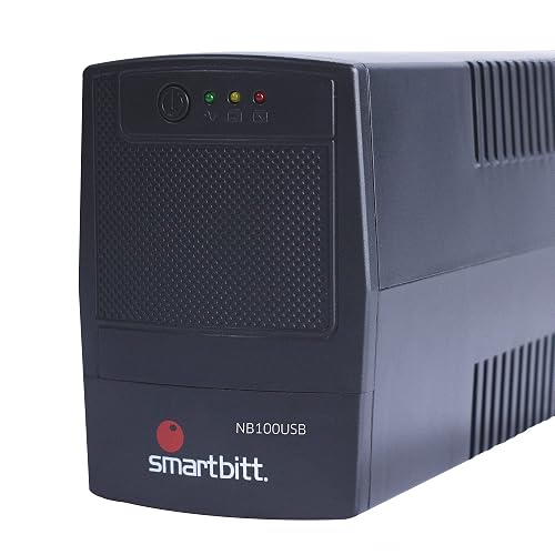 Smartbitt No Break, Regulador Y Supresor De Picos: Ideal para Apagones con Batería para Energía De Respaldo 6 Contactos - 1000Va - Negro
