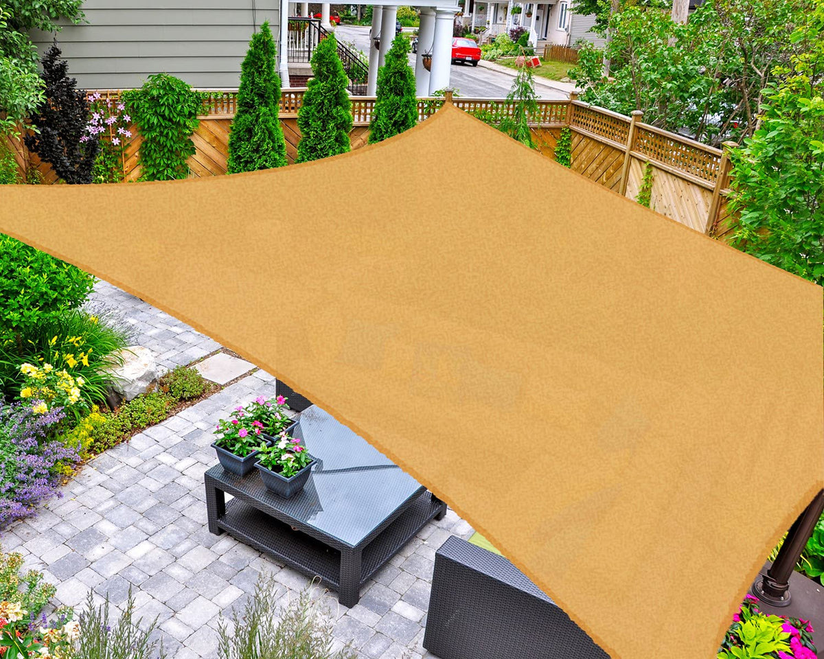 AsterOutdoor Toldo Rectangular con Bloqueo UV para Patio y Jardín - Arena - 12' x 16'