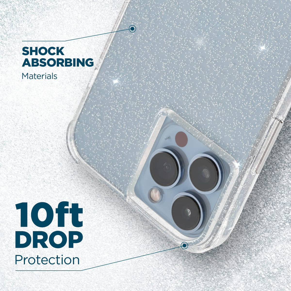 Case-Mate - Sheer Crystal - Funda para iPhone 13 Pro MAX - Delgado - Protección contra caídas de 10 pies - 6.7 Pulgadas - Transparente
