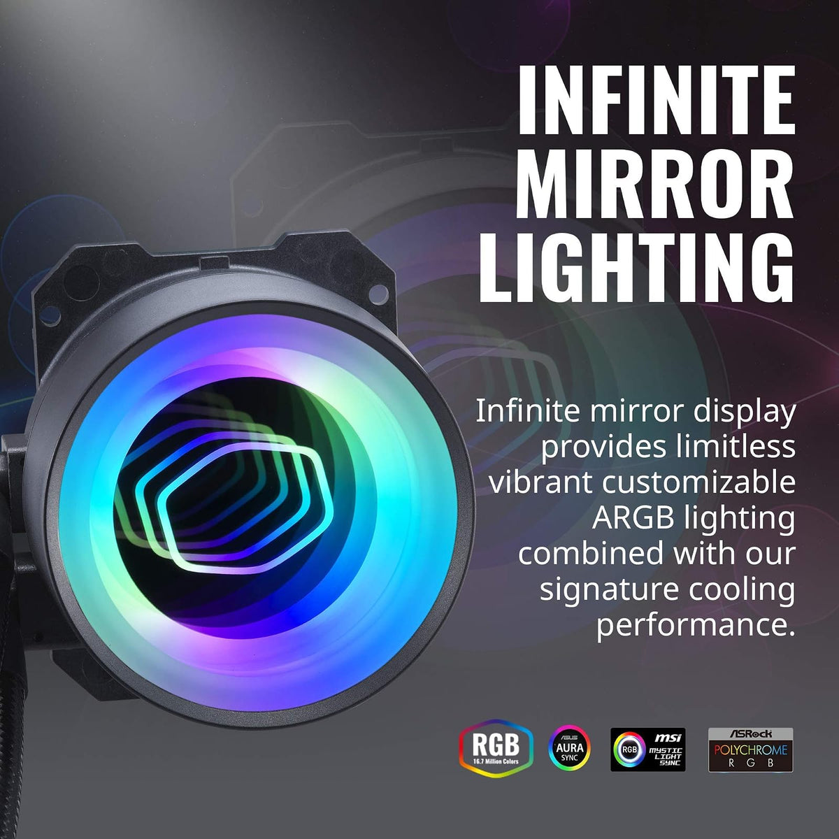 Cooler Master MasterLiquid ML240 - Enfriador líquido de CPU AIO de bucle cerrado, bomba de espejo ARGB, bomba de doble cámara, ventiladores SickleFlow 140 PWM, AMD Ryzen AM5/AM4, Intel LGA1700*/1200 (MLX-D24M-A18PK-R1)