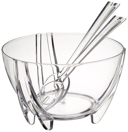 Prodyne SB-3-C Acrylic Salad Bowl with Servers