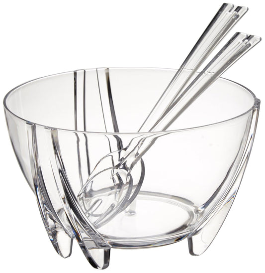 Prodyne SB-3-C Acrylic Salad Bowl with Servers