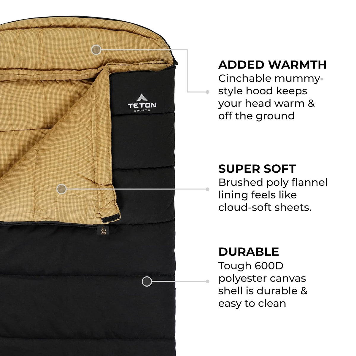 Teton Sports Deer Hunter Bolsa de Dormir con Cierre