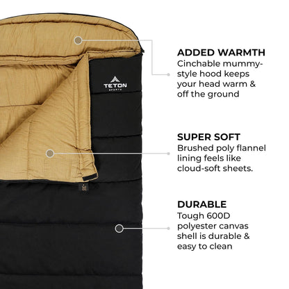 Teton Sports Deer Hunter Bolsa de Dormir con Cierre