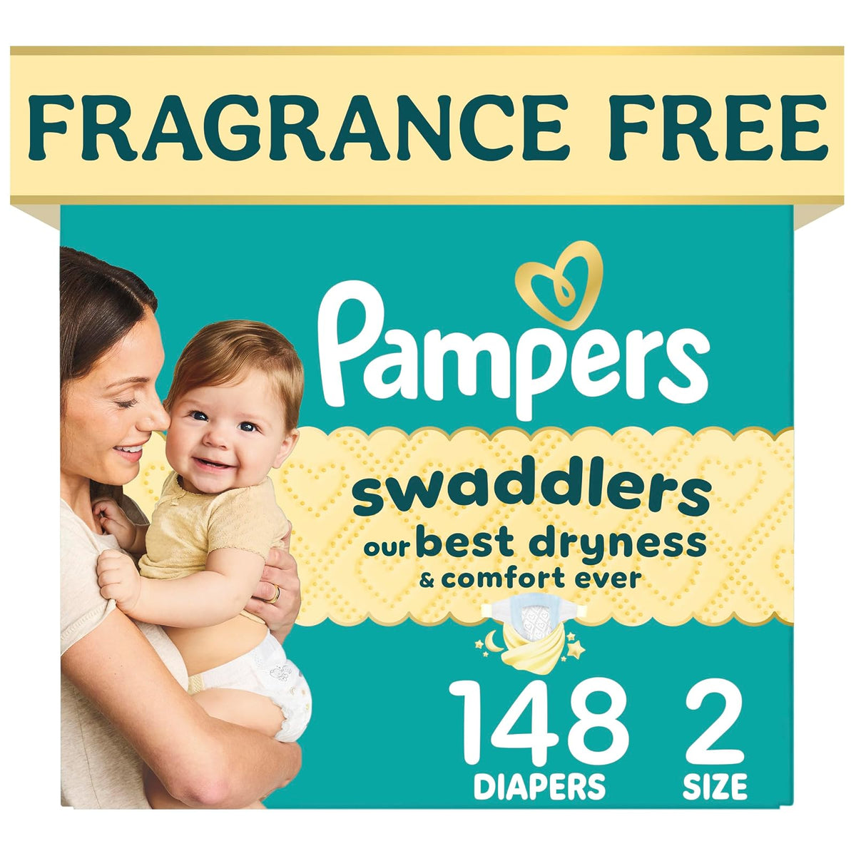 Pampers Swaddlers Pañal Desechable Recién Nacido, Suavidad y Protección Nocturna - 148 pzs