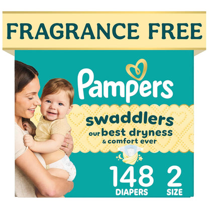 Pampers Swaddlers Pañal Desechable Recién Nacido, Suavidad y Protección Nocturna - 148 pzs