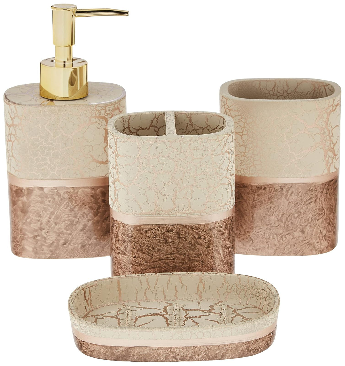 Sweet Home Collection - Juego de Accesorios de baño, Colecciones únicas, Modernas, clásicas, contemporáneas, Decorativas, Hermosos diseños, decoración para Tina, jabonera, Junto al mar - 4 Piece Set - Parker